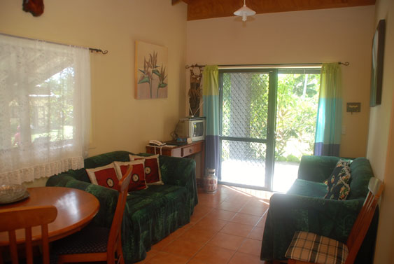 living area with quality and comfort in mind at Aromas, Rarotonga, Cook Islands