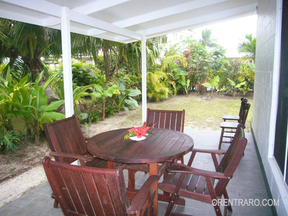 covered veranda at Lyas vacation home, Titikaveka, Rarotonga