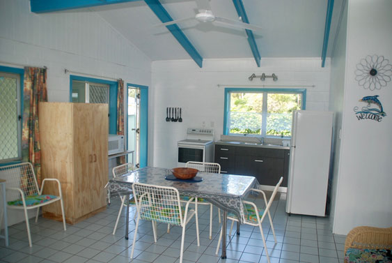 Spacious kitchen and living area