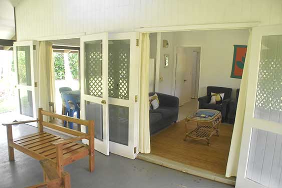 French doors open from the lounge to the covered veranda