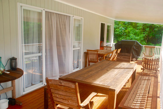 large covered verandah at Tai and Tetes', Muri, Rarotonga, Cook Islands