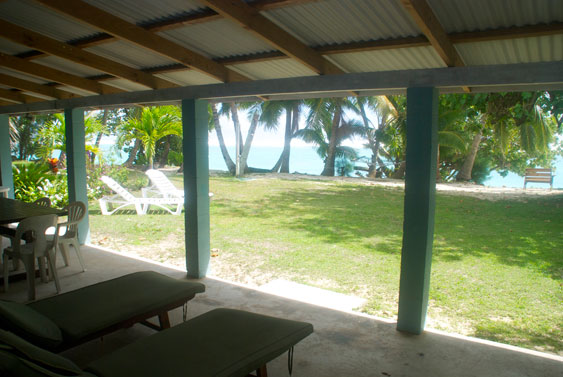 View from the veranda at Teiao Beachfront, Rarotonga, Cook Islands