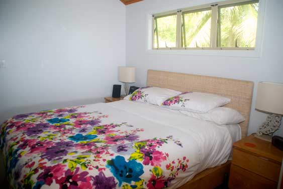 King size bed at Titikaveka Hillside Retreat  