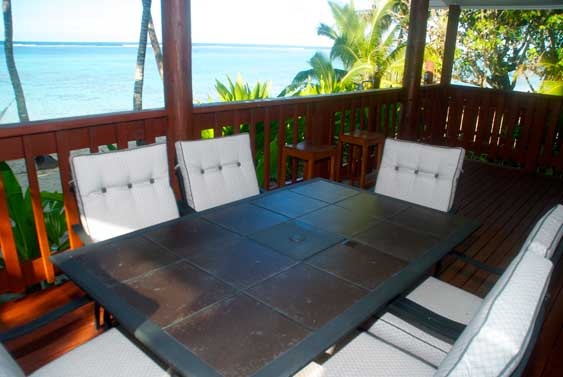 spacious deck over looking the lagoon, ideal for doing not much, Rarotonga, Cook Islands