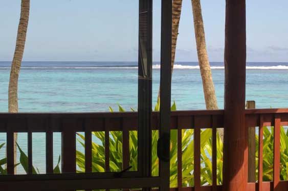 View from the veranda at Areora Beachfront Escape, Rarotonga, Titikaveka