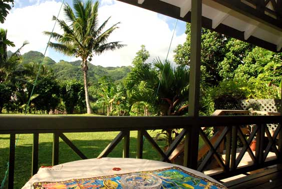 peace and tranquility and views of Rarotonga’s wild mountain interior from the veranda