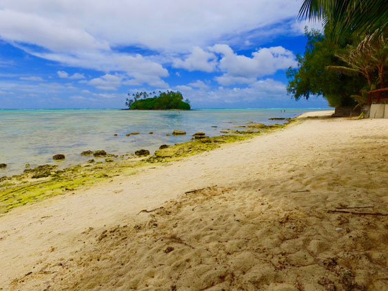 the beach outside Muri Beach House, Rarotonga, Cook Islands