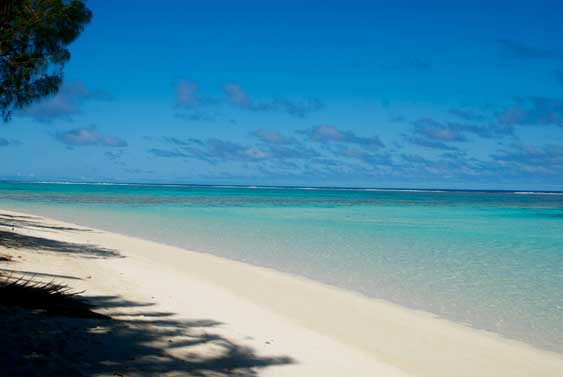 the beach is virtually deserted at Nanas, Rarotonga, Cook Islands