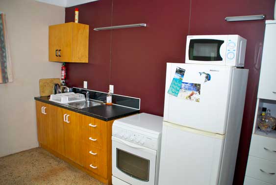 kitchen area at Raro Beach Bach
