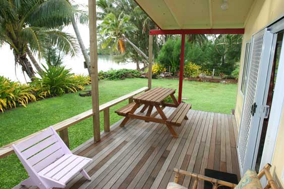 cpvered veranda at Reihanas, Rarotonga, Cook Islands