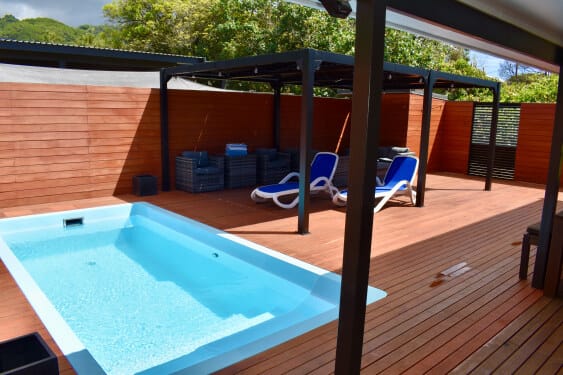 pool area with loungers